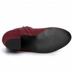 Allegra K Women's Round Toe Block Heel Boots Ankle Booties Shoes