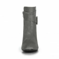 Allegra K Women's Round Toe Block Heel Boots Ankle Booties Shoes