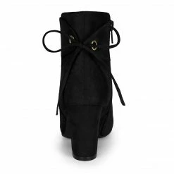 Allegra K Shoes Women's Round Toe Block Heel Back Zipper Ankle Boots