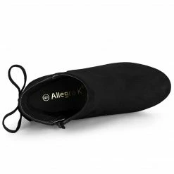 Allegra K Shoes Women's Round Toe Block Heel Back Zipper Ankle Boots