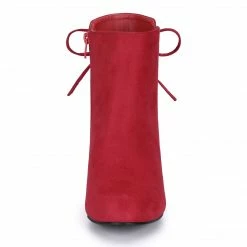 Allegra K Shoes Women's Round Toe Block Heel Back Zipper Ankle Boots