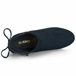 Allegra K Shoes Women's Round Toe Block Heel Back Zipper Ankle Boots