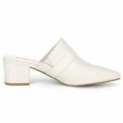 Allegra K Women's Pointed Toe Chunky Heel Mules Shoes