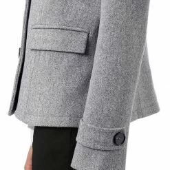 Allegra K Women's Notched Lapel Double Breasted Pea Coat