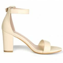 Allegra K Women's High Heels Ankle Strap Chunky Heel Sandals Shoes 57 Allegra K Women's High Heels Ankle Strap Chunky Heel Sandals Shoes