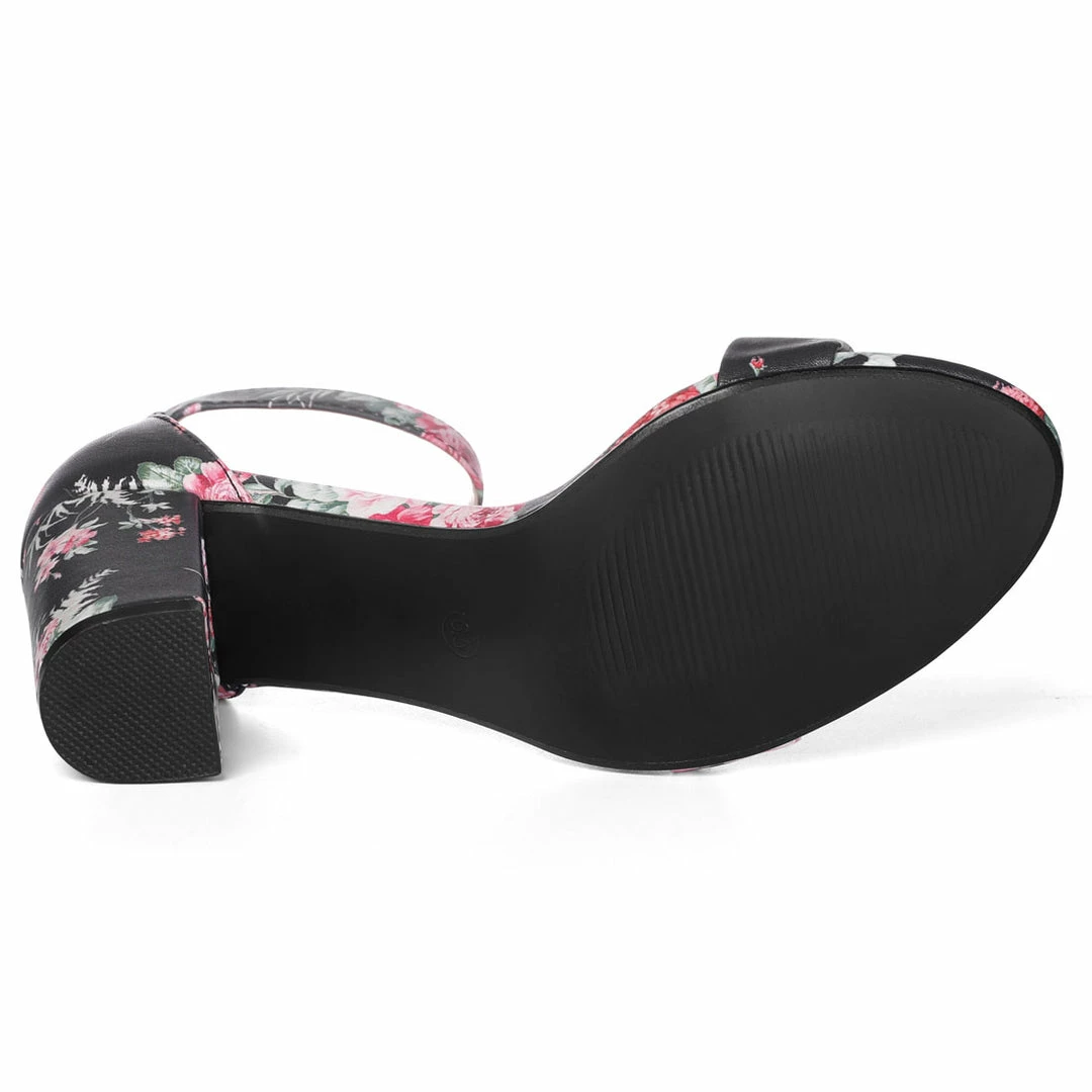Allegra K Women Open Toe Block Heel Printed Ankle Strap Sandals Shoes 28 Allegra K Women Open Toe Block Heel Printed Ankle Strap Sandals Shoes