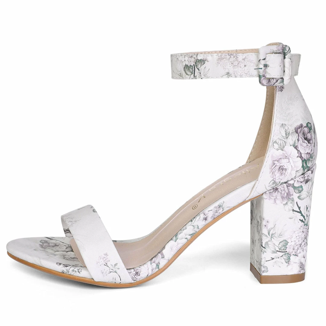Allegra K Women Open Toe Block Heel Printed Ankle Strap Sandals Shoes 16 Allegra K Women Open Toe Block Heel Printed Ankle Strap Sandals Shoes