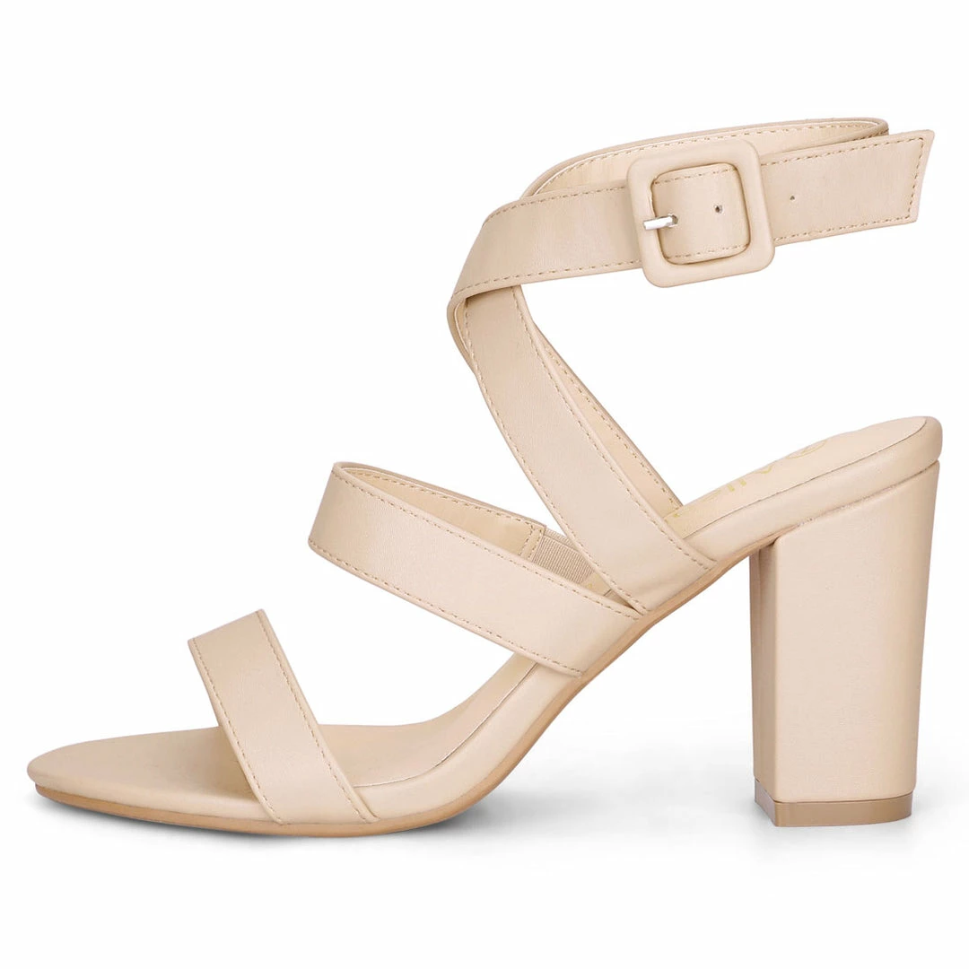 Allegra K YFL284-23 Women Crisscross Open Toe Block Heel Strappy Sandals Shoes 16 Allegra K YFL284-23 Women Crisscross Open Toe Block Heel Strappy Sandals Shoes