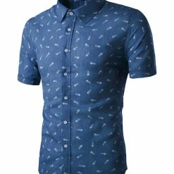 Allegra K Men's Shirts Short Sleeve Button Down Floral Printed Shirt 42 Allegra K Men's Shirts Short Sleeve Button Down Floral Printed Shirt