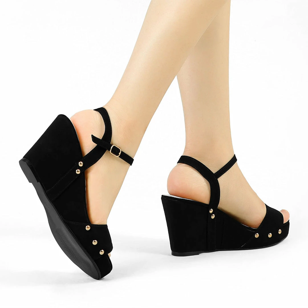 Allegra K Shoes Women's Single Strap Wedge Platform Heel Sandals 18 Allegra K Shoes Women's Single Strap Wedge Platform Heel Sandals