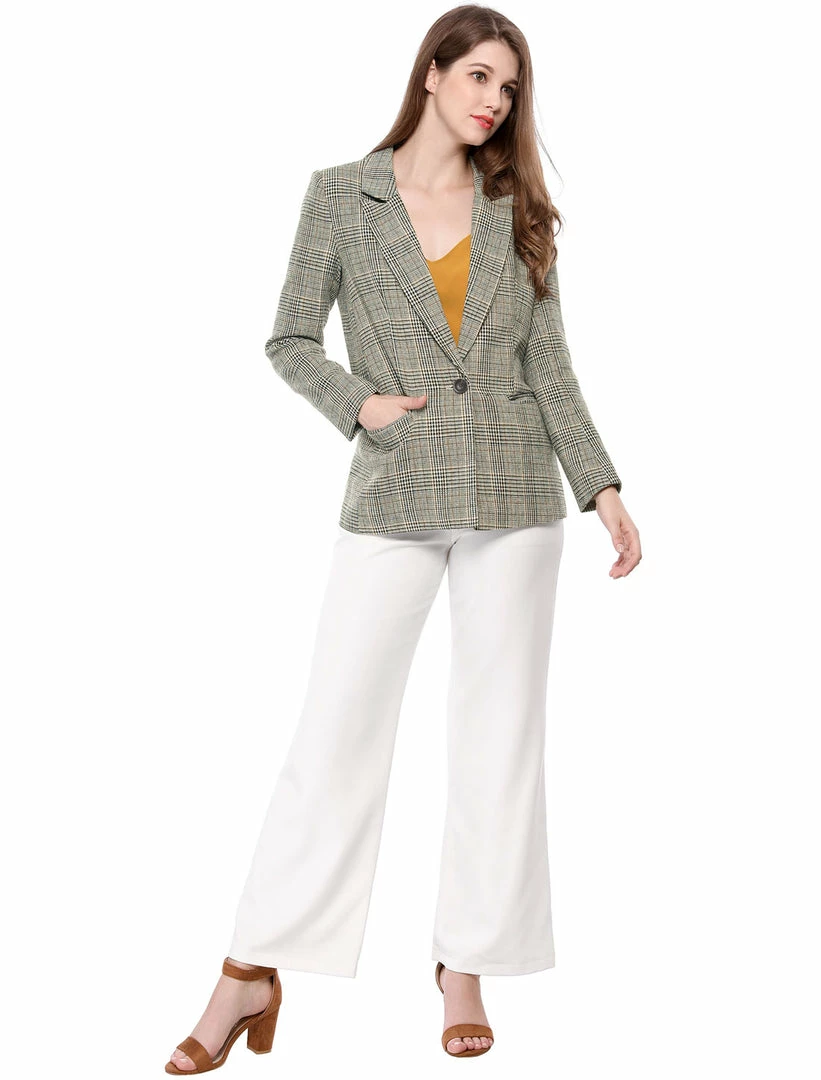 Allegra K Notched Lapel Plaid Boyfriend Blazer Jacket 29 Allegra K Notched Lapel Plaid Boyfriend Blazer Jacket