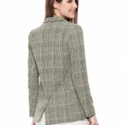 Allegra K Notched Lapel Plaid Boyfriend Blazer Jacket 78 Allegra K Notched Lapel Plaid Boyfriend Blazer Jacket