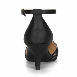 Allegra K Women's Pointed Toe Rhinestone Kitten Heel Pumps 40 Allegra K Women's Pointed Toe Rhinestone Kitten Heel Pumps