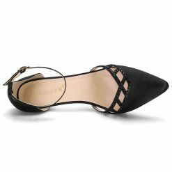 Allegra K Women's Pointed Toe Rhinestone Kitten Heel Pumps 41 Allegra K Women's Pointed Toe Rhinestone Kitten Heel Pumps