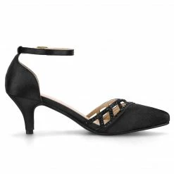 Allegra K Women's Pointed Toe Rhinestone Kitten Heel Pumps 43 Allegra K Women's Pointed Toe Rhinestone Kitten Heel Pumps