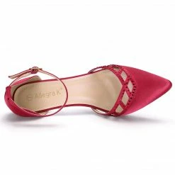 Allegra K Women's Pointed Toe Rhinestone Kitten Heel Pumps 34 Allegra K Women's Pointed Toe Rhinestone Kitten Heel Pumps