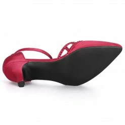 Allegra K Women's Pointed Toe Rhinestone Kitten Heel Pumps 35 Allegra K Women's Pointed Toe Rhinestone Kitten Heel Pumps