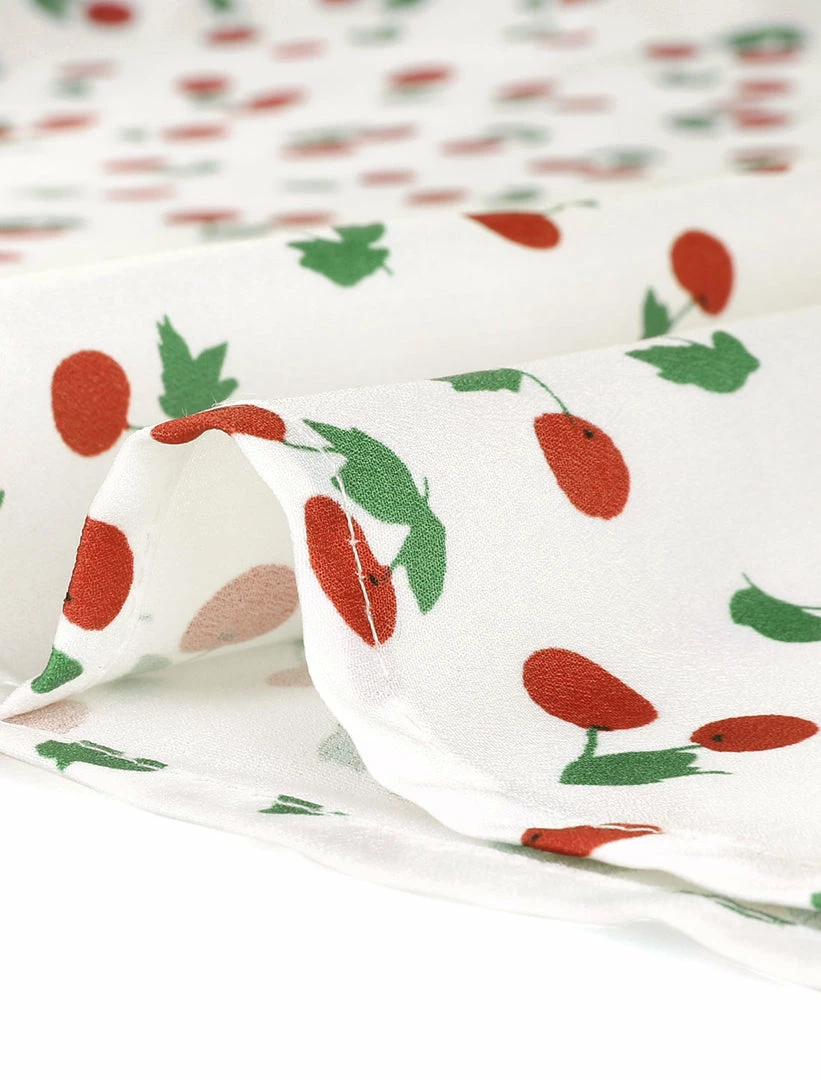 Allegra K Tie Bow Neck Cherry Printed Blouse Clothing 75 Allegra K Tie Bow Neck Cherry Printed Blouse Clothing