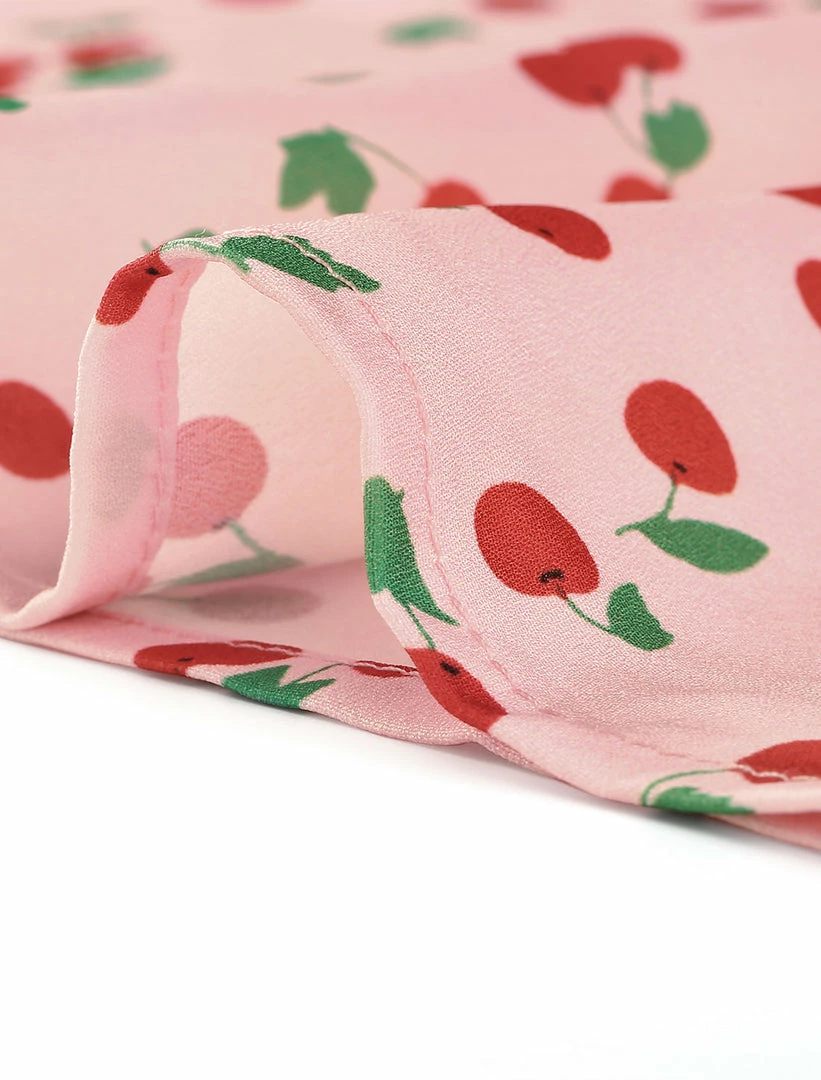 Allegra K Tie Bow Neck Cherry Printed Blouse Clothing 69 Allegra K Tie Bow Neck Cherry Printed Blouse Clothing