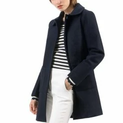 Allegra K Rounded Collar Single Breasted Coat With Front Pockets 42 Allegra K Rounded Collar Single Breasted Coat With Front Pockets