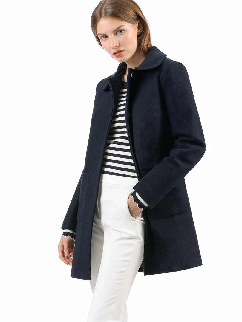 Allegra K Rounded Collar Single Breasted Coat With Front Pockets 18 Allegra K Rounded Collar Single Breasted Coat With Front Pockets