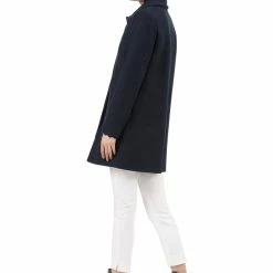 Allegra K Rounded Collar Single Breasted Coat With Front Pockets 43 Allegra K Rounded Collar Single Breasted Coat With Front Pockets