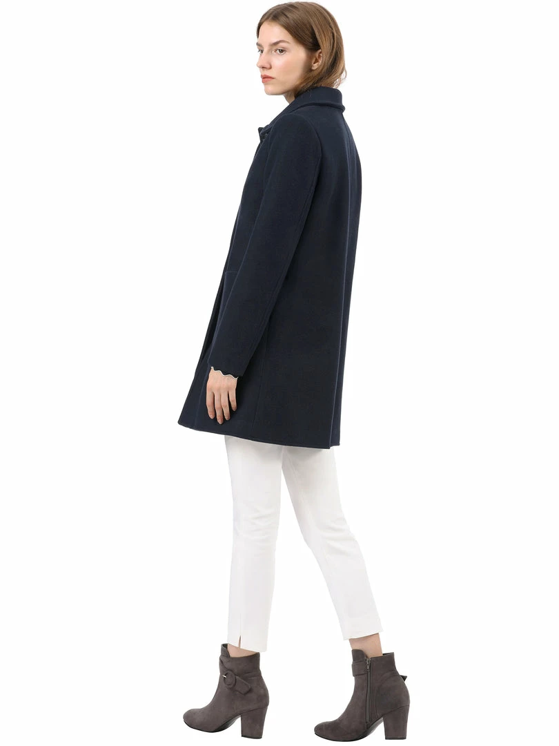 Allegra K Rounded Collar Single Breasted Coat With Front Pockets 19 Allegra K Rounded Collar Single Breasted Coat With Front Pockets