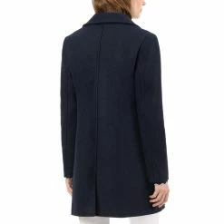 Allegra K Rounded Collar Single Breasted Coat With Front Pockets 44 Allegra K Rounded Collar Single Breasted Coat With Front Pockets