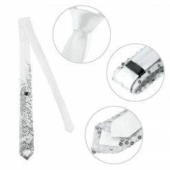 Allegra K Sequined Sparkle Shiny Tie Halloween Costumes Parties Neckwear For Men Women