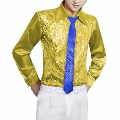 Allegra K Sequined Sparkle Shiny Tie Halloween Costumes Parties Neckwear For Men Women