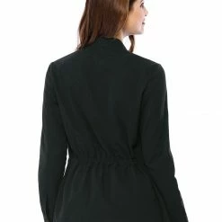 Allegra K Zip Up Drawstring Waist Casual Cotton Coat 14 Allegra K Zip Up Drawstring Waist Casual Cotton Coat