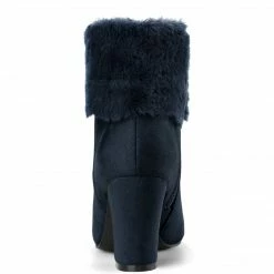 Allegra K Shoes Women's Faux Fur Round Toe Block Heel Snow Ankle Boots