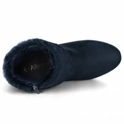 Allegra K Shoes Women's Faux Fur Round Toe Block Heel Snow Ankle Boots