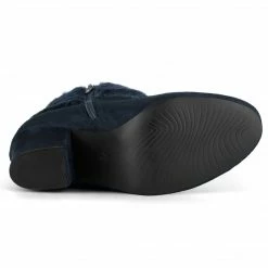 Allegra K Shoes Women's Faux Fur Round Toe Block Heel Snow Ankle Boots