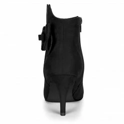 Allegra K Women's Point Toe Bow Stiletto Heel Ankle Boots Shoes