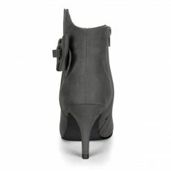 Allegra K Women's Point Toe Bow Stiletto Heel Ankle Boots Shoes
