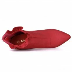 Allegra K Shoes Women's Pointed Toe Stiletto Heel Ruffle Ankle Boots 63 Allegra K Shoes Women's Pointed Toe Stiletto Heel Ruffle Ankle Boots