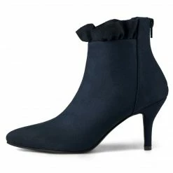 Allegra K Shoes Women's Pointed Toe Stiletto Heel Ruffle Ankle Boots 59 Allegra K Shoes Women's Pointed Toe Stiletto Heel Ruffle Ankle Boots