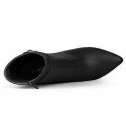 Allegra K Women's Pointed Toe Buckle Decor Heel Ankle Booties 54 Allegra K Women's Pointed Toe Buckle Decor Heel Ankle Booties