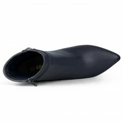 Allegra K Women's Pointed Toe Buckle Decor Heel Ankle Booties 47 Allegra K Women's Pointed Toe Buckle Decor Heel Ankle Booties