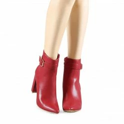 Allegra K Women's Pointed Toe Buckle Decor Heel Ankle Booties 38 Allegra K Women's Pointed Toe Buckle Decor Heel Ankle Booties