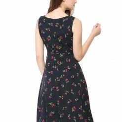 Allegra K Women's Sleeveless Casual Retro Summer Square Neck Print Chiffon Floral Dress 78 Allegra K Women's Sleeveless Casual Retro Summer Square Neck Print Chiffon Floral Dress