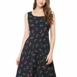 Allegra K Women's Sleeveless Casual Retro Summer Square Neck Print Chiffon Floral Dress 74 Allegra K Women's Sleeveless Casual Retro Summer Square Neck Print Chiffon Floral Dress