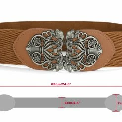 Allegra K Accessories Wide Elastic Vintage High Stretchy Retro Waist Belt With Buckle For Women