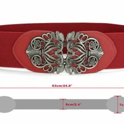 Allegra K Accessories Wide Elastic Vintage High Stretchy Retro Waist Belt With Buckle For Women