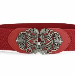 Allegra K Accessories Wide Elastic Vintage High Stretchy Retro Waist Belt With Buckle For Women