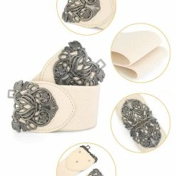 Allegra K Accessories Wide Elastic Vintage High Stretchy Retro Waist Belt With Buckle For Women