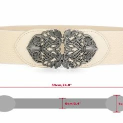 Allegra K Accessories Wide Elastic Vintage High Stretchy Retro Waist Belt With Buckle For Women