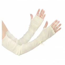 Allegra K 1 Pcs Outdoor Sun Block Soft Long Arm Sunscreen Sleeves Fingerless Gloves For Women Accessories