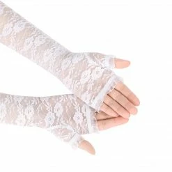 Allegra K UV Protection Thin Lace Sleeves Outdoor Sunscreen Arm Cooling Sleeves For Women